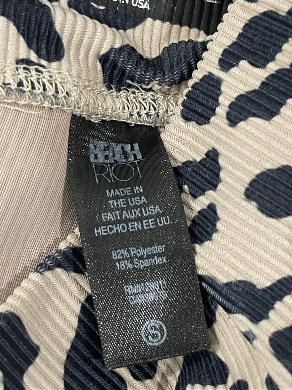 Beach Riot Leopard Print 7/8 Leggings High Rise Tan Black Size Small - Picture 9 of 10